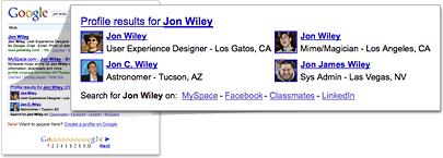 Profiles in Google Search